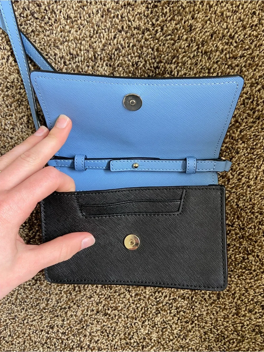Kate Spade Blue and Black Crossbody Flap Bag